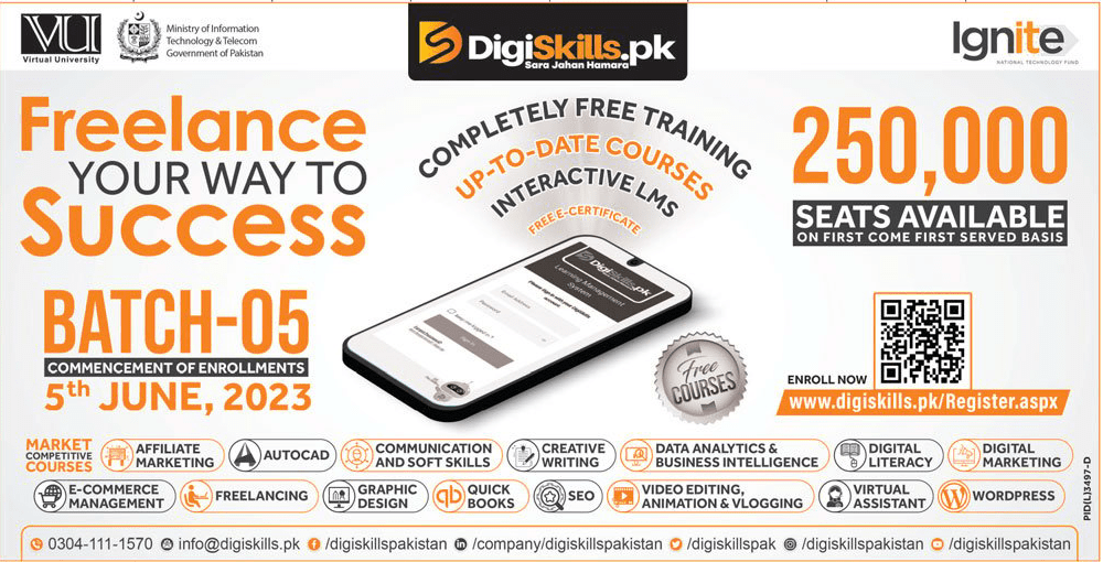 DigiSkills Free Free-Lancing Course 2023 Registration Batch -05