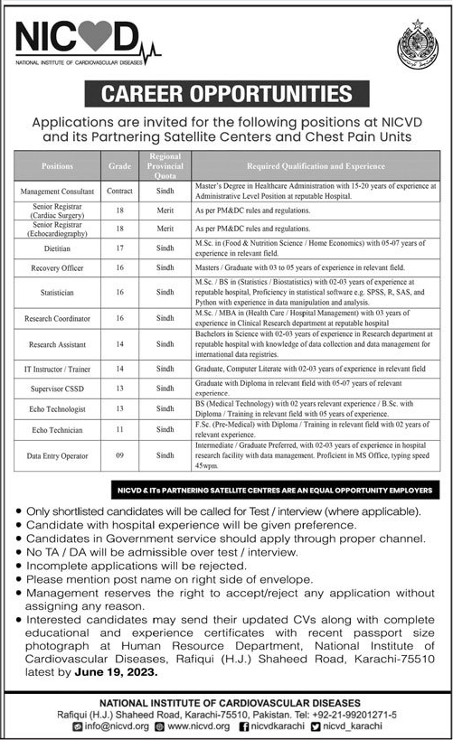 Latest Jobs in Various Departments June 2023