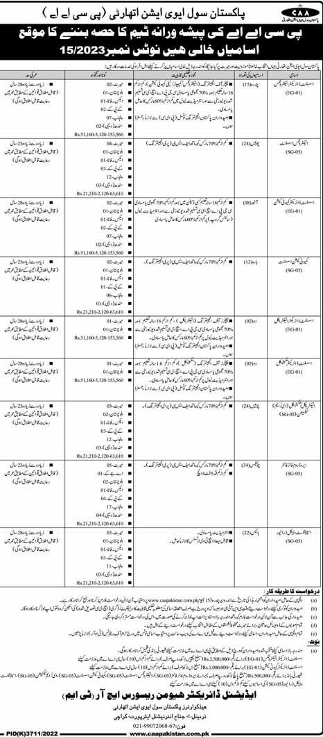 PCAA Latest Vacancies Ad No. 15 of 2023