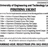 Teaching Vacancies in University of Engineering and Technology Lahore