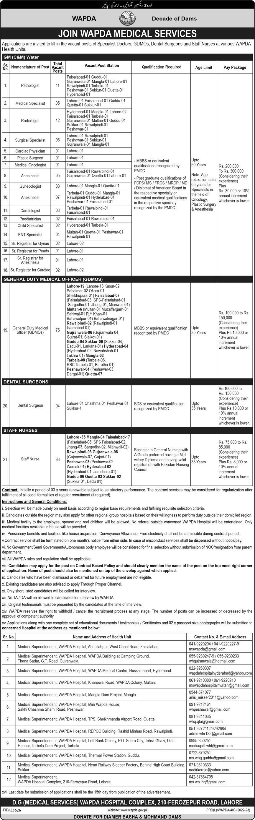 Water and Power Development Authority (WAPDA) Job Vacancies 2023