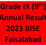SSC-I Annual Result 2023 BISE Faisalabad