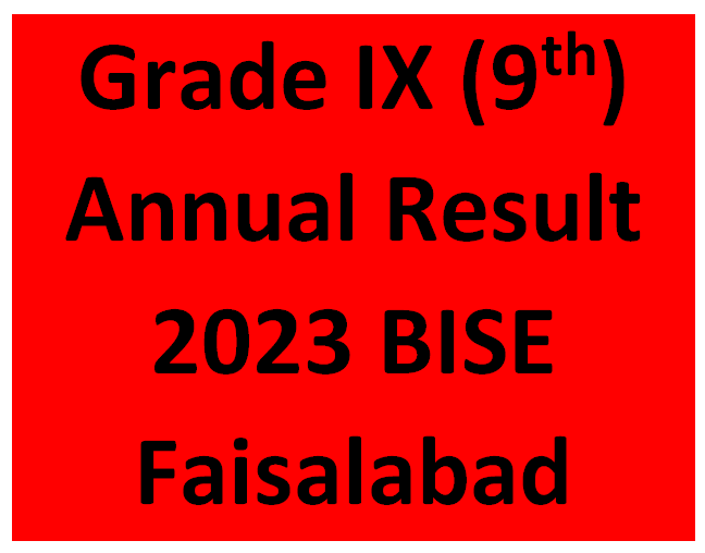 SSC-I Annual Result 2023 BISE Faisalabad