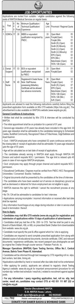 New jobs in WAPDA September 2023