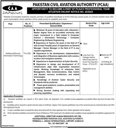 Pakistan Civil Aviation Authority Latest Jobs Sep 2023