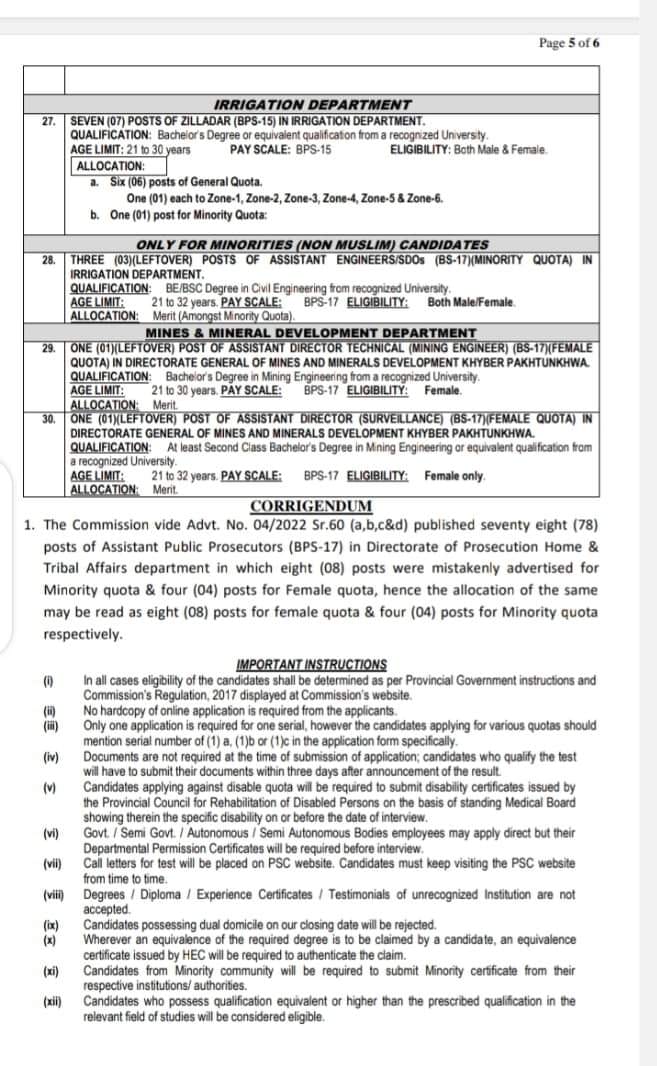 KPPSC Latest job Vacancies Ad No. 06 / 2023 
