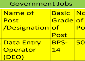 Data Entry Operators (DEO) Vacancies Online Recruitment System 2023