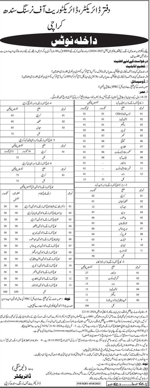 BSN Generic 04 Years Degree Program Admission Open Sindh