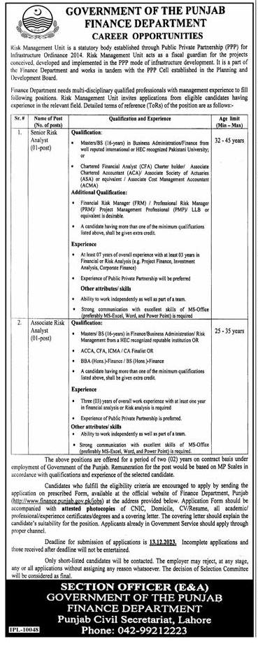 FD Punjab Jobs