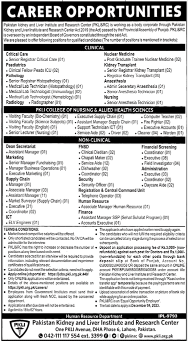 PkLI & RC Latest Job Vacancies Nov 2023