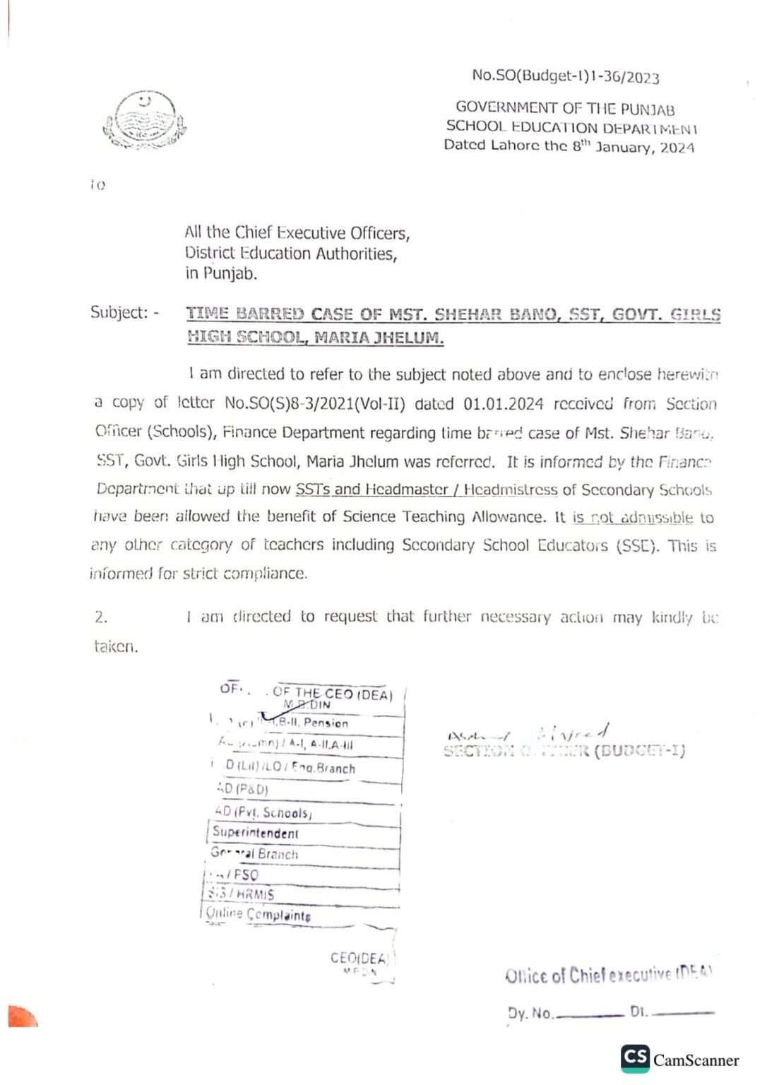 Notification Science Teaching Allowance SSTs / SSEs / HMs • Govt Jobs