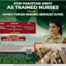 Join Pak Army as Trained Nurses through AFNS 2024