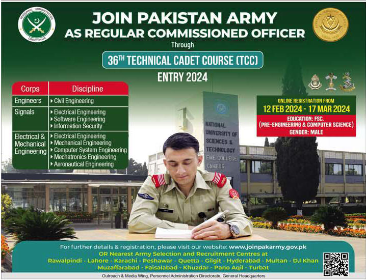 Join Pakistan Army as Regular Commissioned Officer (Entry 2024)