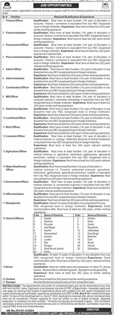 A Public Sector Organization Contractual Vacancies 2024