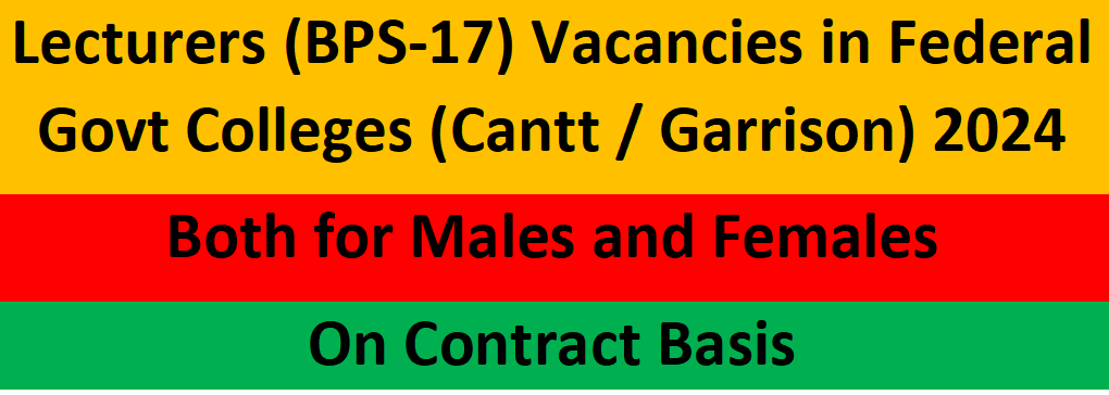 FG Colleges Lectures Jobs 2024