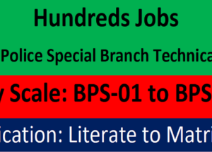 Special Branch Punjab Police Technical Cadre Jobs