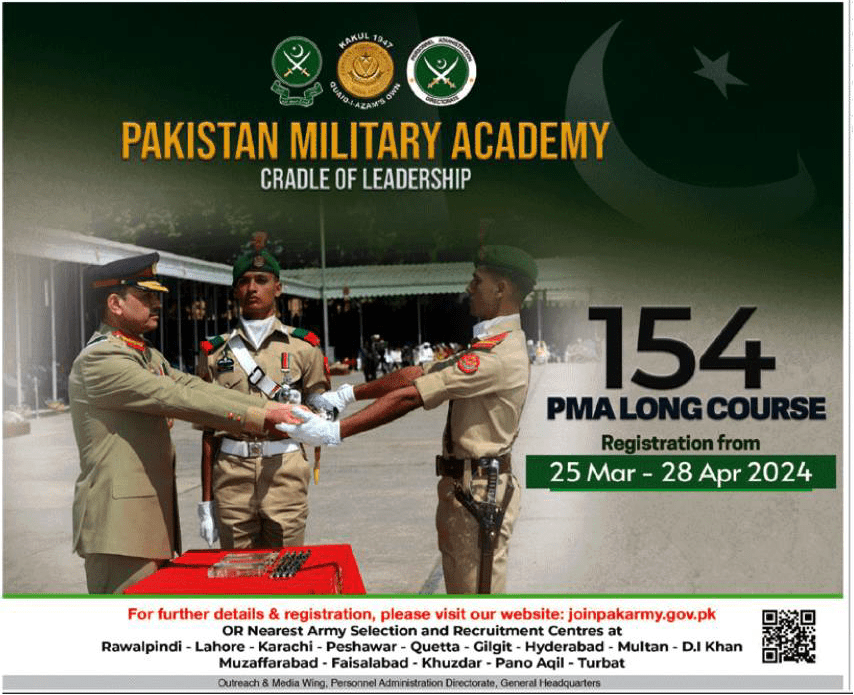 Pakistan Military Academy (PMA) 154 Long Course 2024