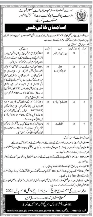 The Latest SIDCL Vacancies 2024