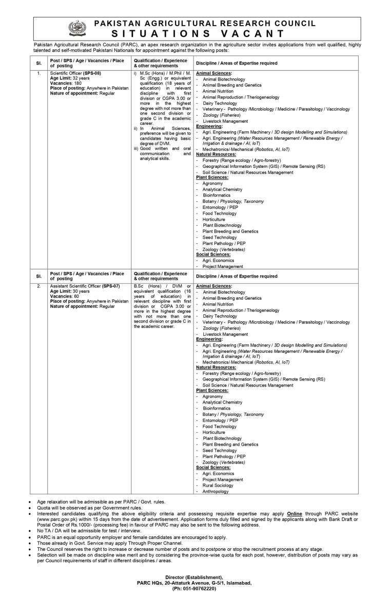 The Latest Vacancies in PARC 2024