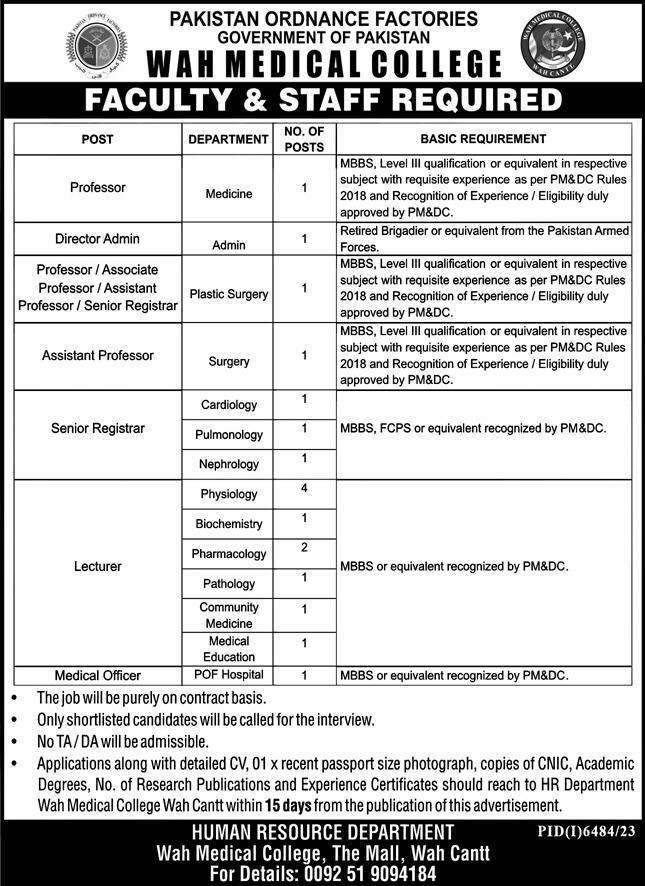 New Teaching Vacancies in WMC 2024