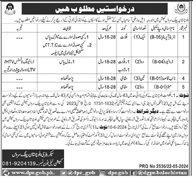 BPS-01 to BPS-05 Vacancies in BPSC 2024