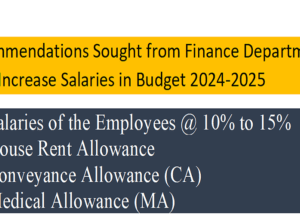 Recommendation for Increase in Salaries (Pay, Medical, CA and HRA) KP 2024
