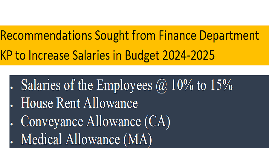 Recommendation for Increase in Salaries (Pay, Medical, CA and HRA) KP 2024