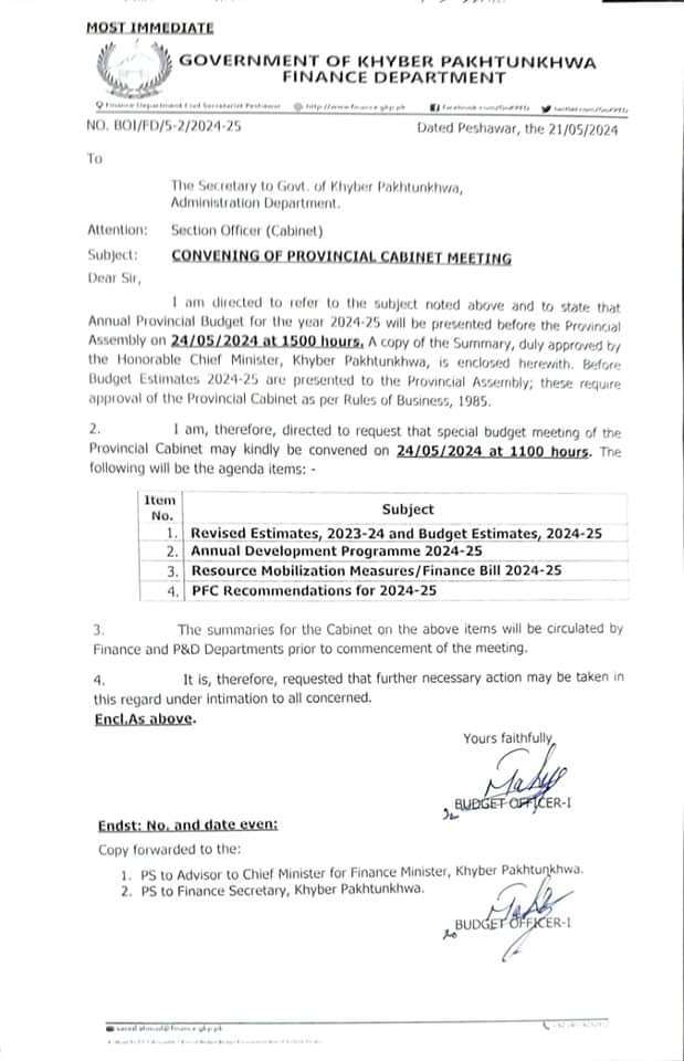 KPK 2024-25 Budget Announcement /presentation