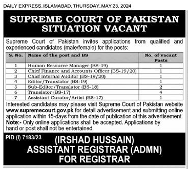 latest Vacancies in SCP 2024