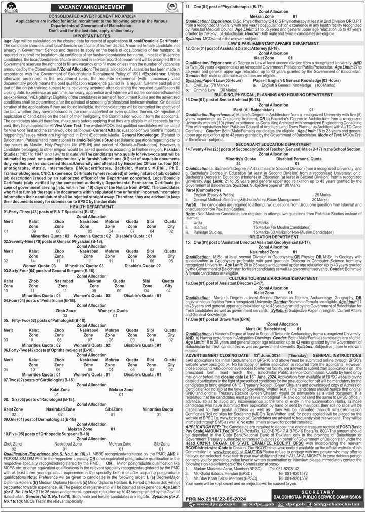 The Latest Government Vacancies May 2024 through BPSC