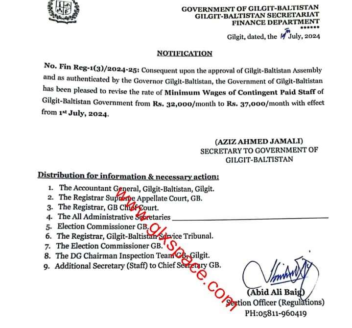Revised Rates of Minimum Wags of Contingent Paid Staff 2024 GB