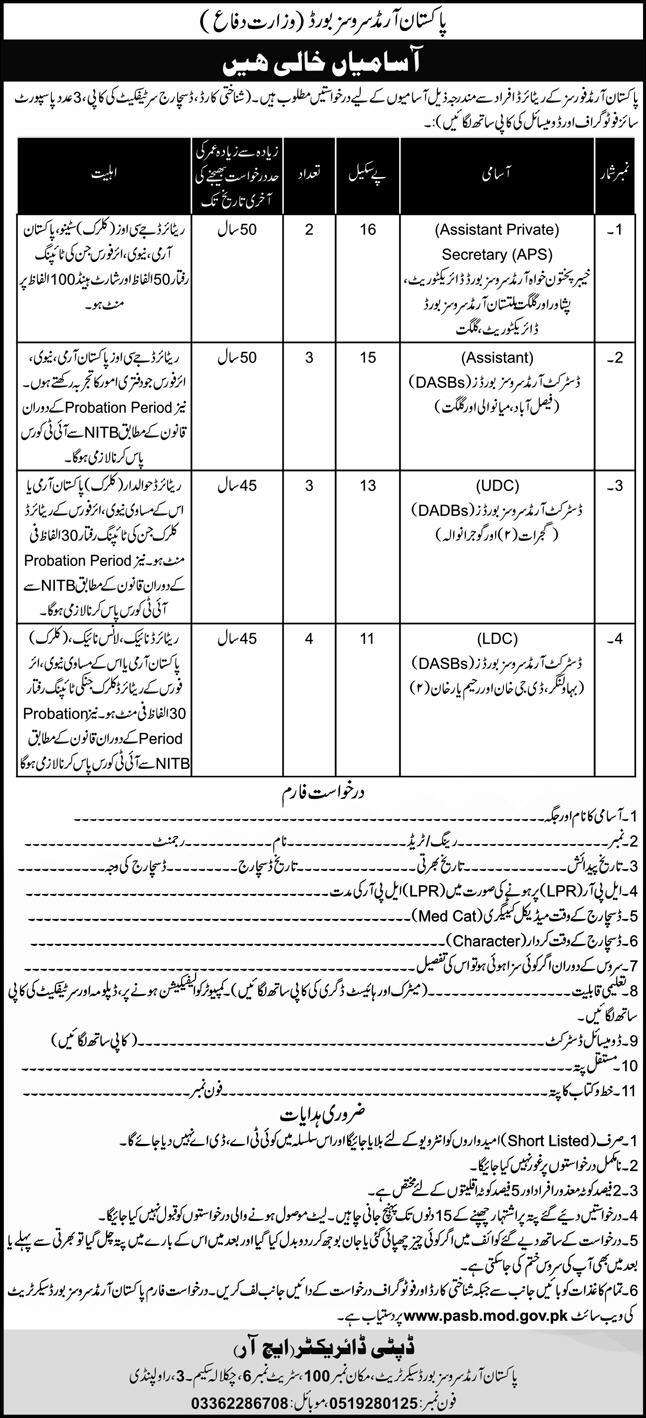 PASB MoD Jobs 2024