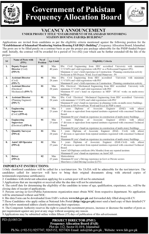 The Latest FAB Vacancies 2024 on Contract Basis