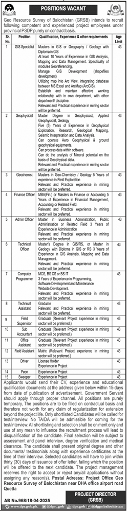 GRSB New Vacancies 2025