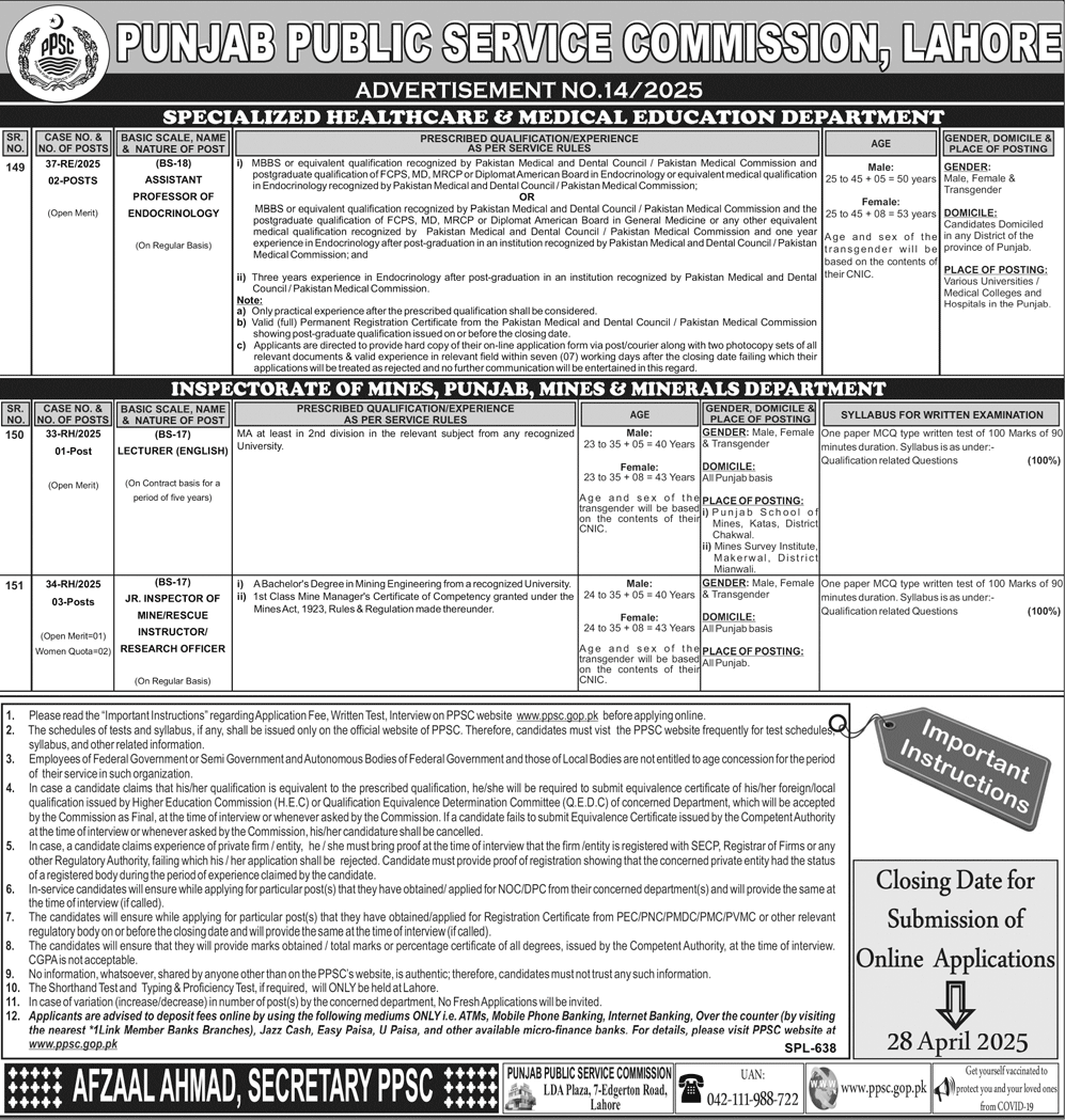 Punjab Govt  Vacancies 2025 through PPSC