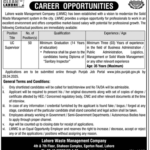LWMC Jobs Advertisement 2025 Lahore Supervisor Vacancy Details