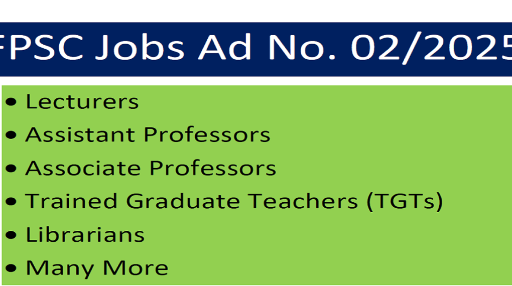 Teaching and Other Vacancies in the Federal Govt 2025 through FPSC