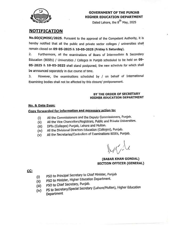 HED Punjab Notification 