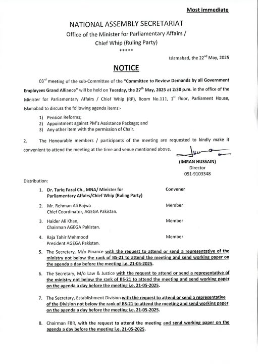 Latest Updates of Employees Agreement with Govt for Salary Increase and Other Demands 2025