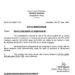 Notification for Grant of Honorarium to Government Servants