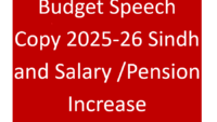 Budget Speech 2025-26 Sindh and Salary /Pension Increase (ARA 10% & 12% and Pension 8%)