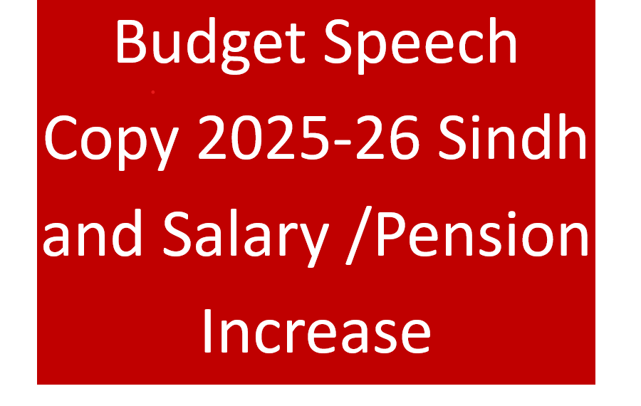 Salary and Pension Increase Sindh as per Budget Speech 2025-26