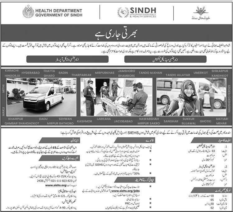 Sindh Emergency Medical Vacancies 2025