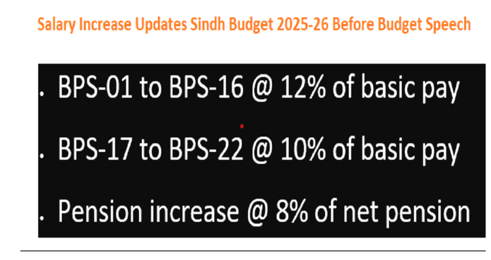 The Latest Salary Increase Updates Sindh Budget 2025-26 Before Budget Speech