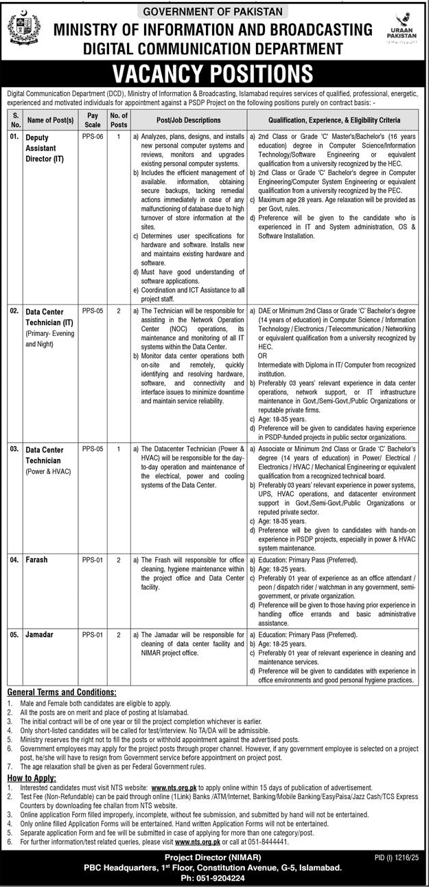 The Latest Government Vacancies 2025 in MIB