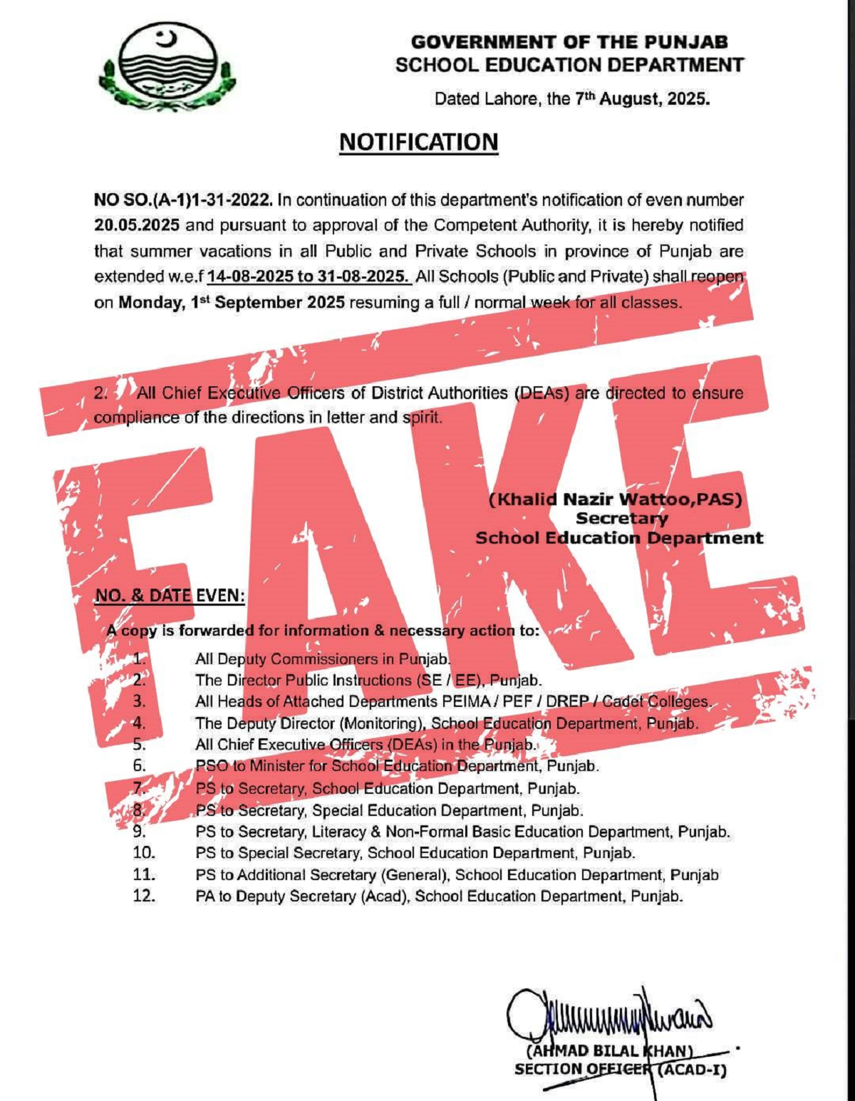 Reality of Opening Punjab Schools on 1st September 2025 after Summer Vacation