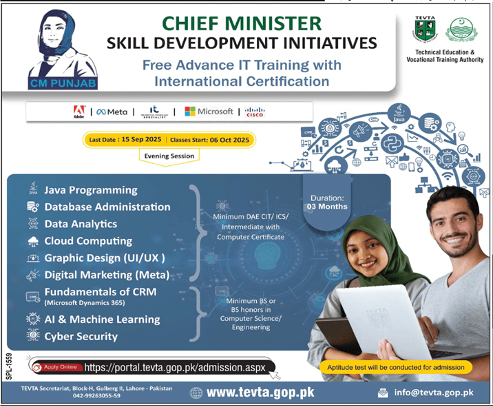 CM Skill Development Initiatives Free Advance IT Training 2025