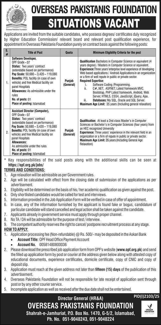 The Latest OPF Vacancies 2025