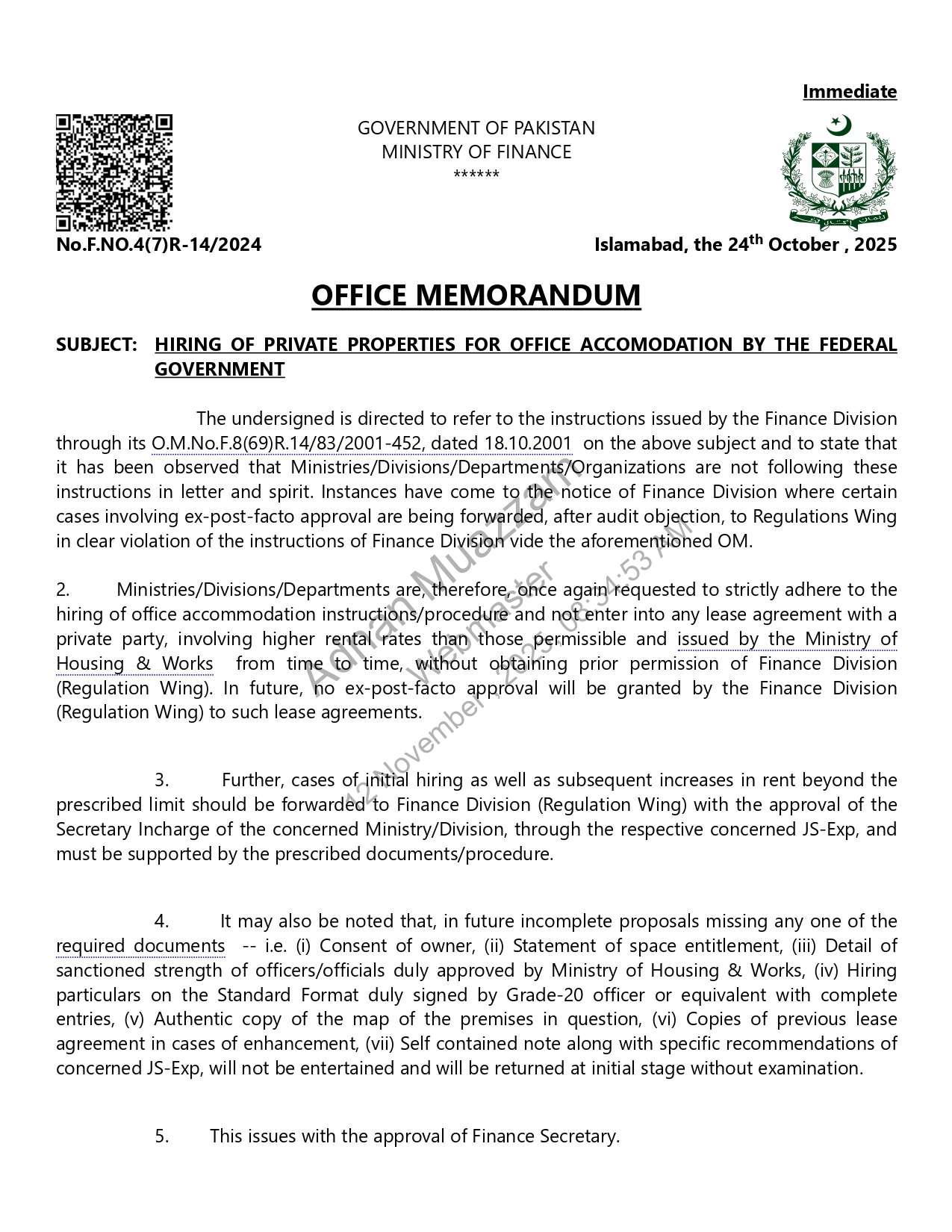 Hiring of Private Properties for Office Accommodation 2025