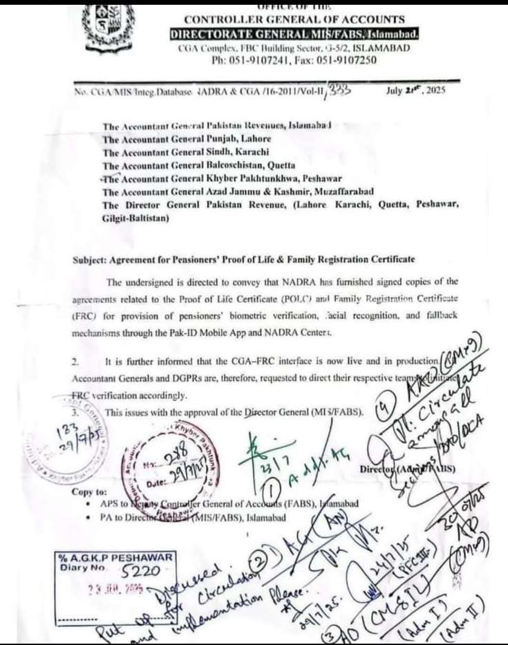 Notification Agreement For Pensioners Proof of Life And Family Registration Certificate